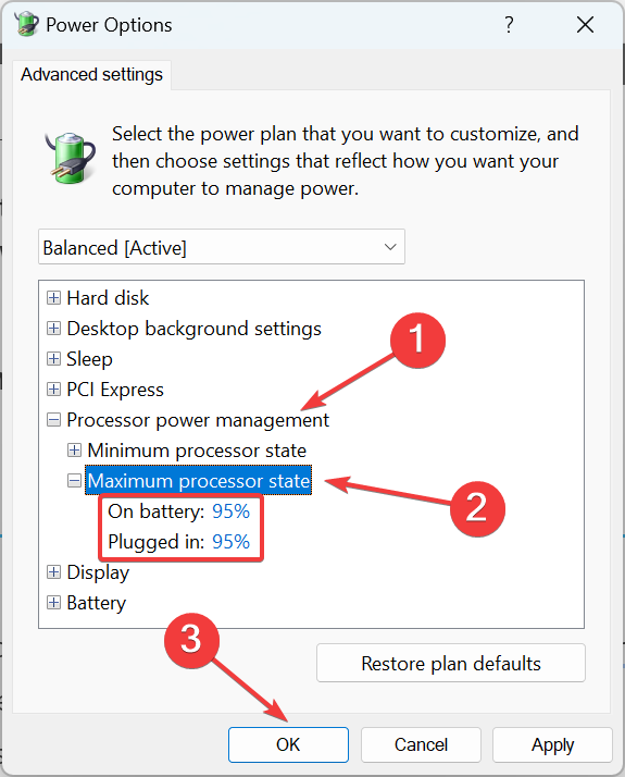 Tasa de CPU más baja para reparar el sobrecalentamiento de Microsoft Surface