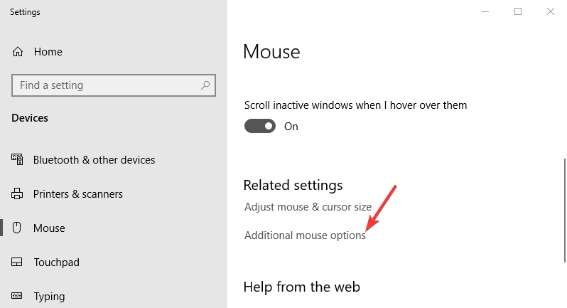 Configuraciones adicionales del mouse