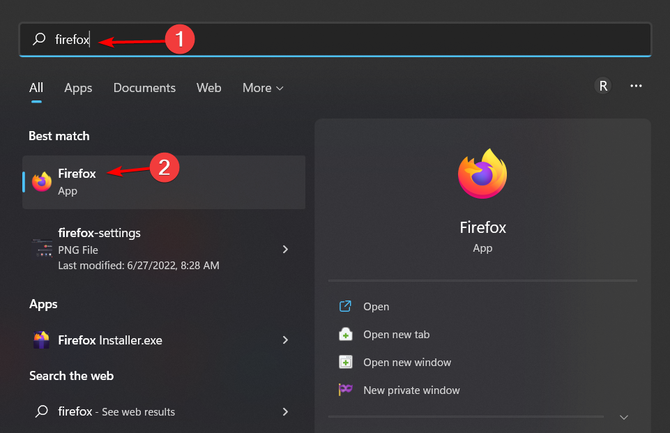 Las extensiones de contracción de búsqueda de Firefox no funcionan