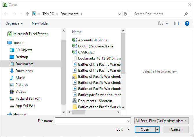 Abrir el formato de archivo de Excel en la ventana no coincide con la extensión