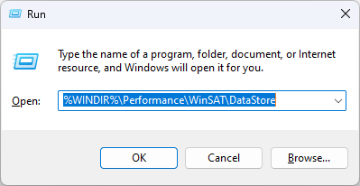 DATASTORE - índice de experiencia de Windows Windows 11