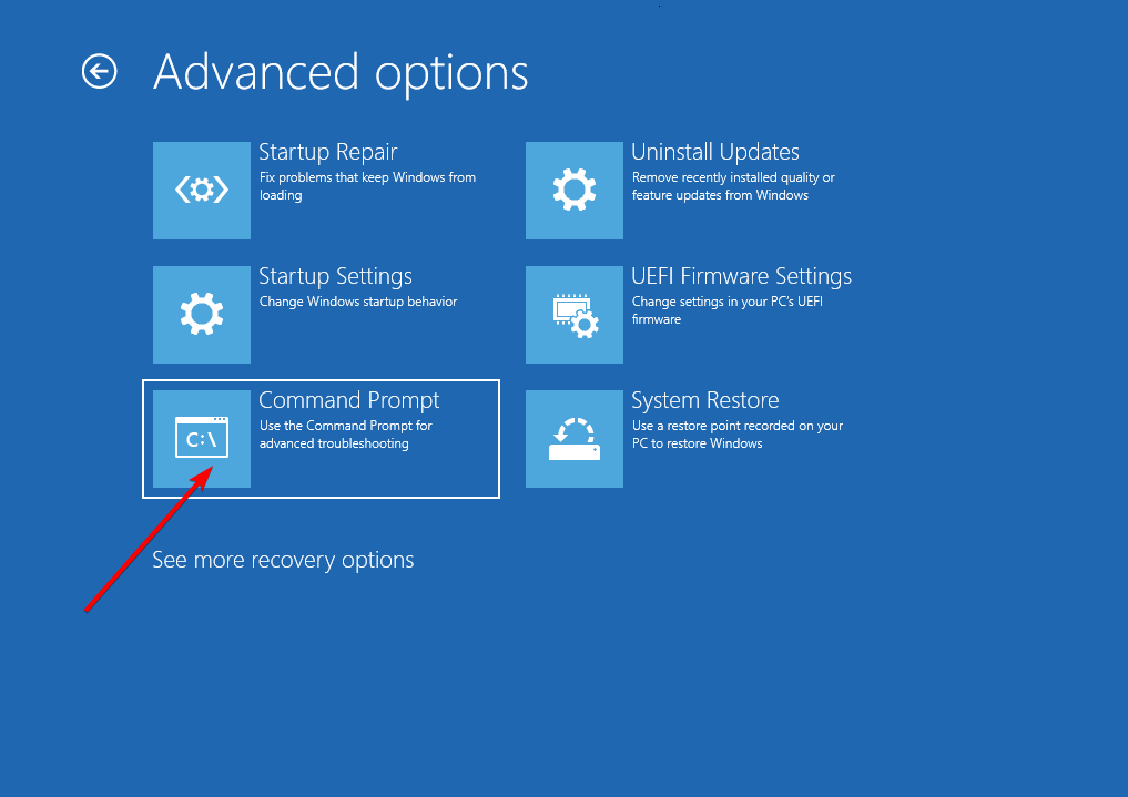 excepción de la opción cmd en el archivo no válido de Windows 11
