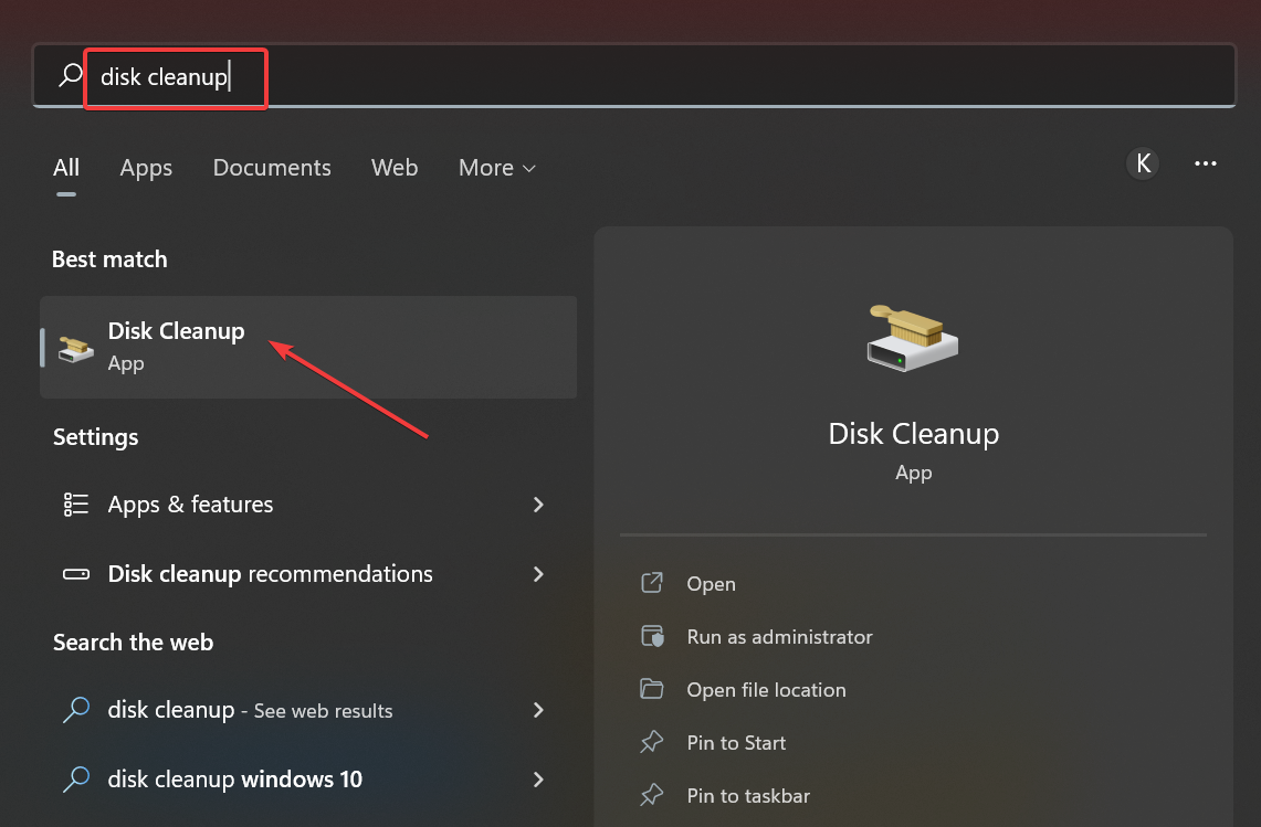 disk cleanup to fix error reporting event id 1001