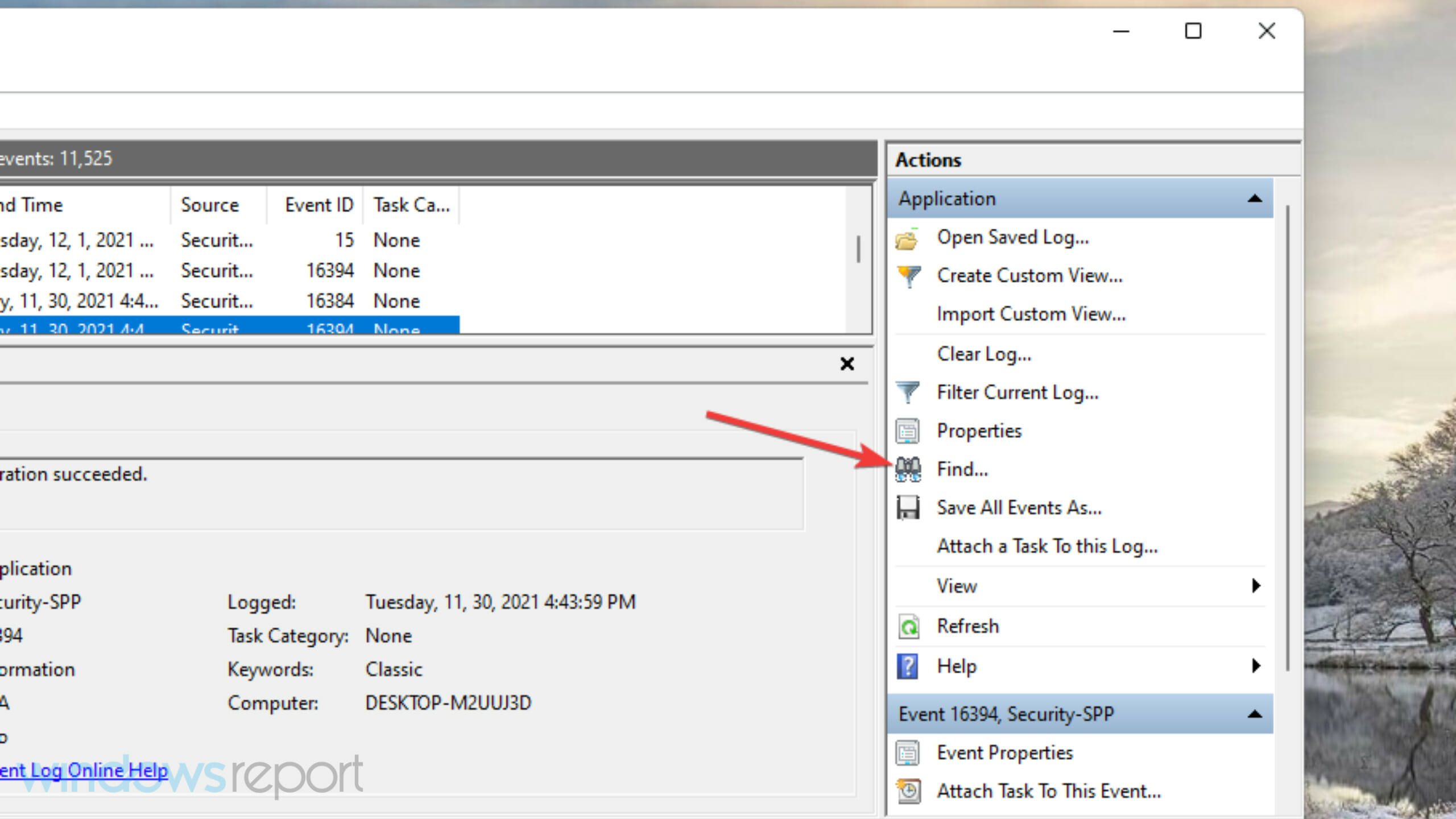 Find tool Windows Error Reporting Event ID 1001