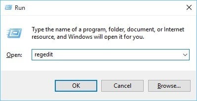 regedit run window Registry Error 