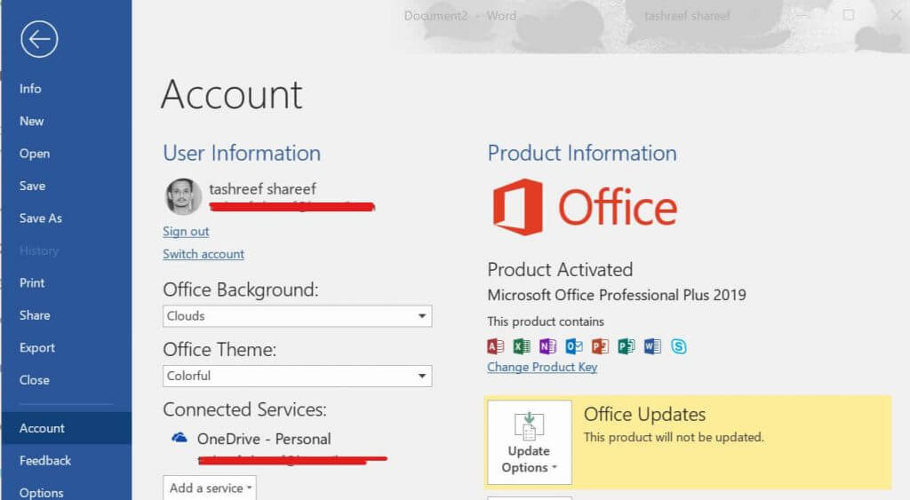 Actualización de Microsoft Office 365 algo salió mal Outlook