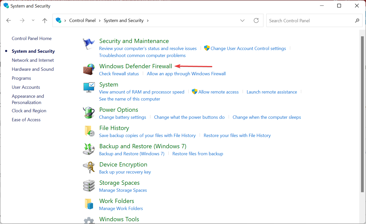 Firewall de Windows Defender para arreglar algo salió mal y Outlook no pudo configurar la cuenta