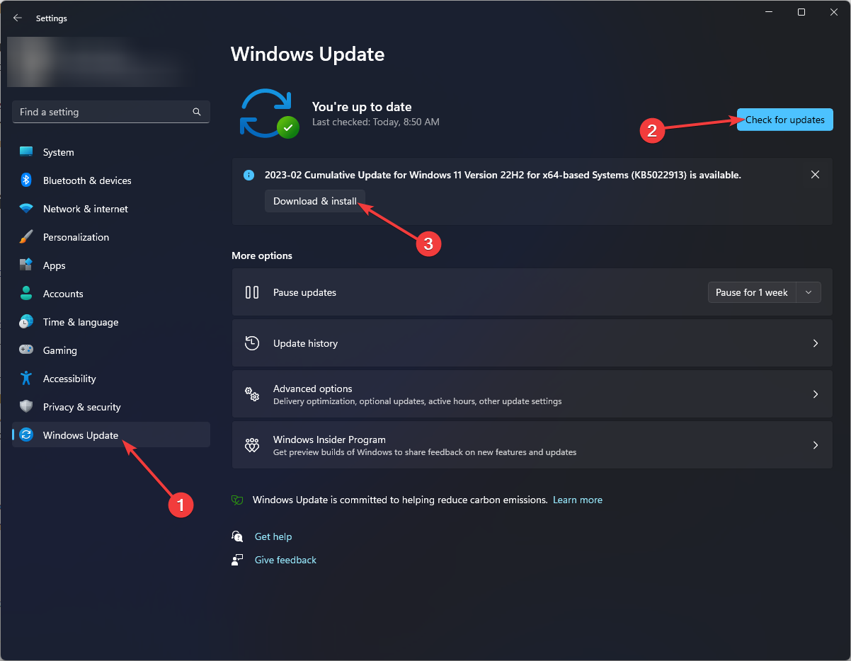 Actualización de Windows Buscar actualizaciones