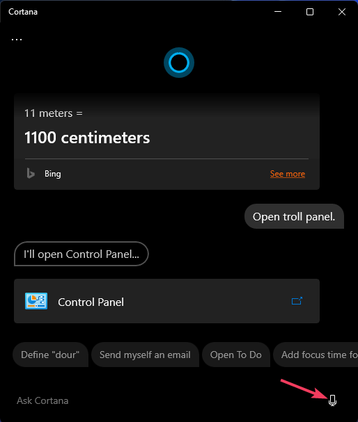 Hable con la opción de teclado dual de Cortana Windows 11