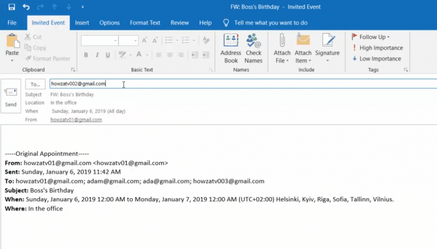 Outlook de correo electrónico de reunión reenviado cómo reenviar la invitación a la reunión