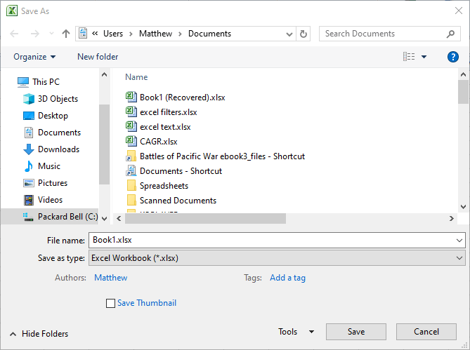 Guardar como archivo de Excel desde la ventana no se pudo guardar debido a una infracción de uso compartido
