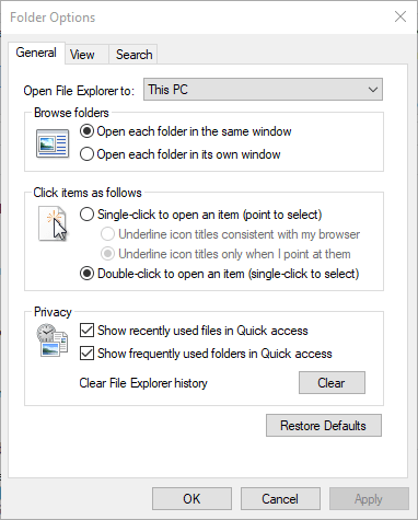 El archivo de Excel en la ventana Opciones de carpeta no se pudo guardar debido a una infracción de uso compartido