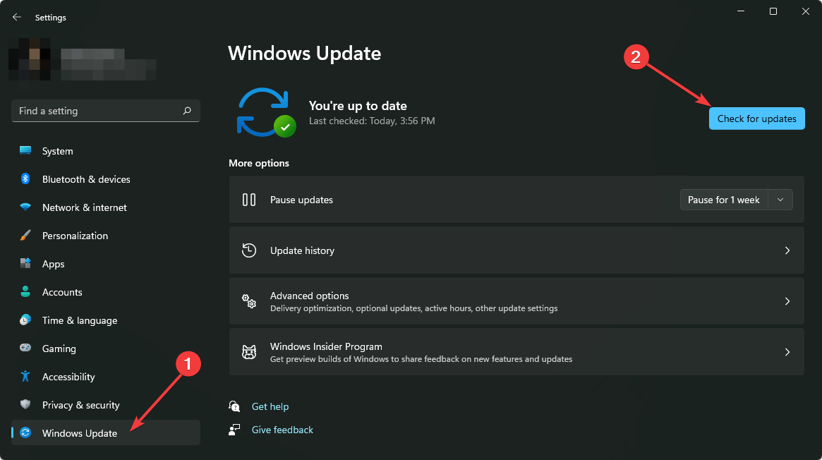 buscar actualizaciones de configuración de Windows 11
