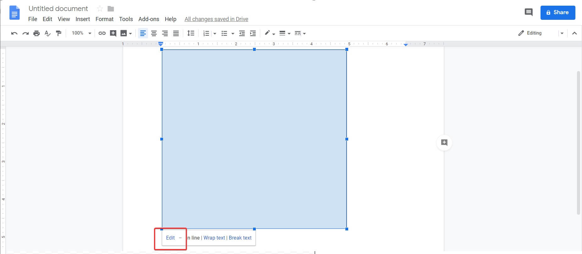 editar el borde de Google Docs