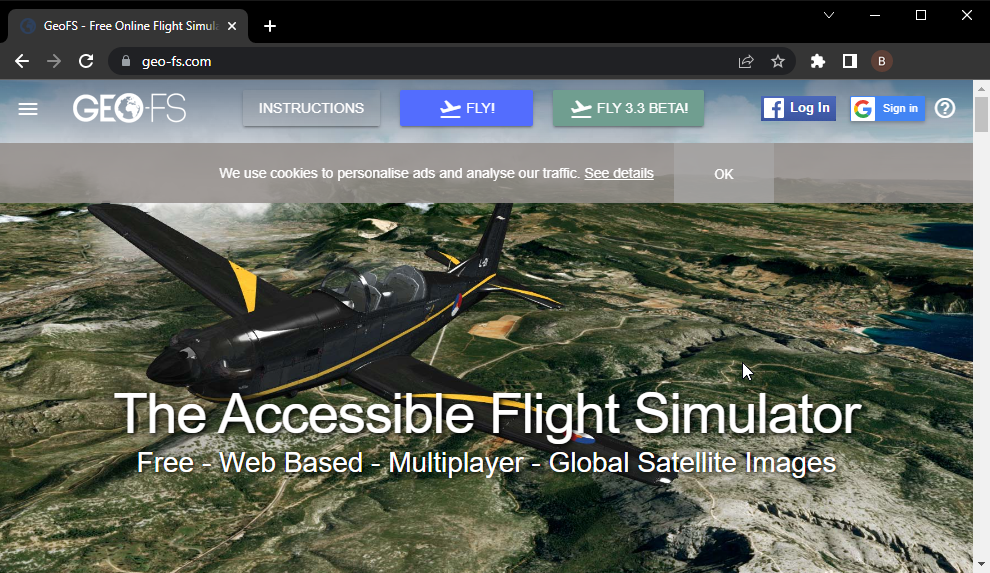 avión juegos geo fs navegador