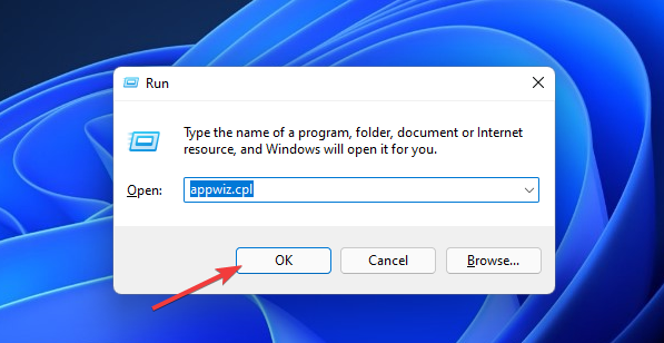Error al activar el comando appwiz.cpl Windows 11 0x87e10bc6