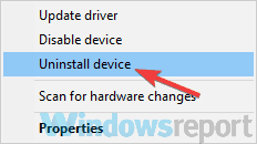 uninstall device wlanext.exe error