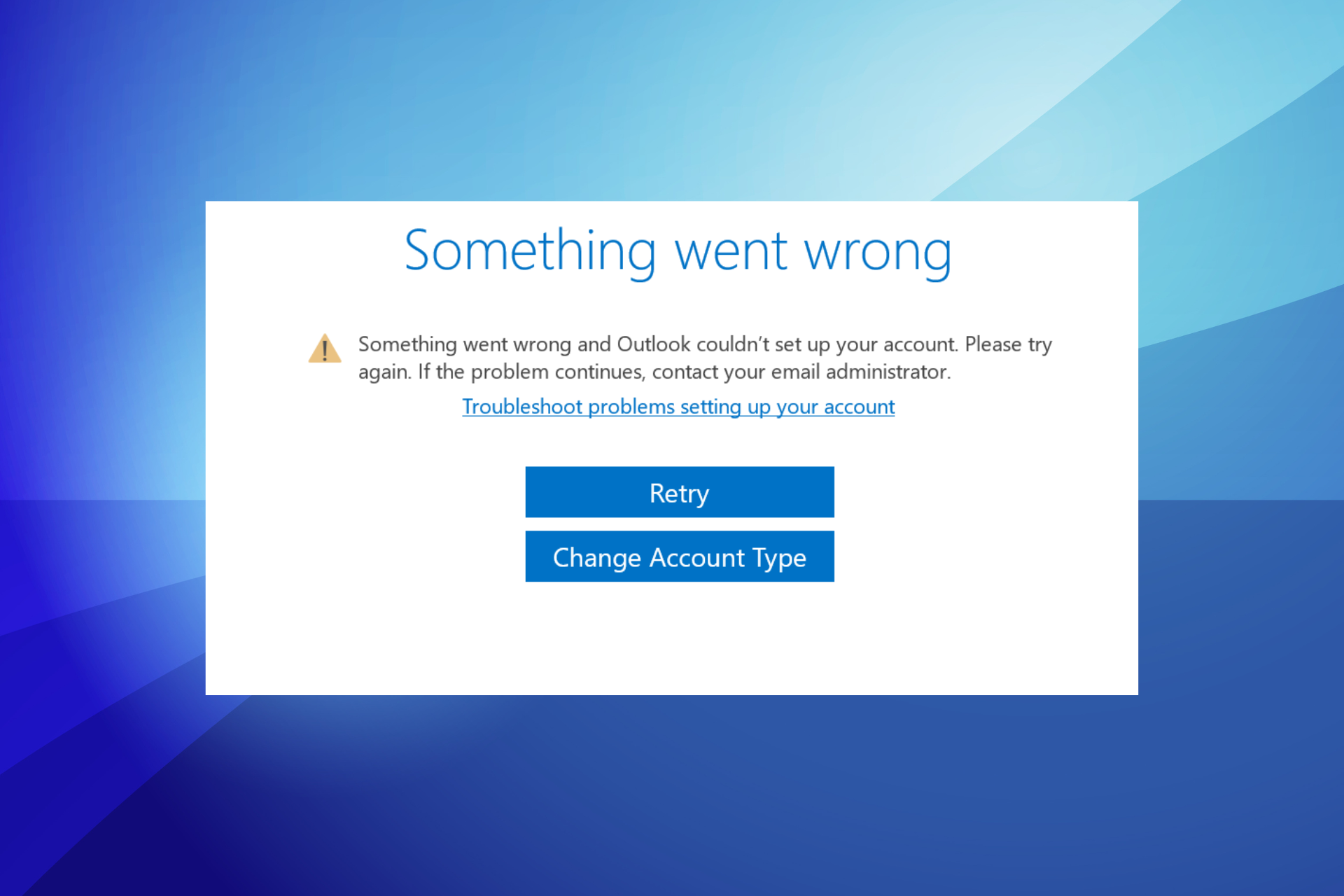 Solucione algo mal y Outlook no pudo configurar el error de cuenta en Windows