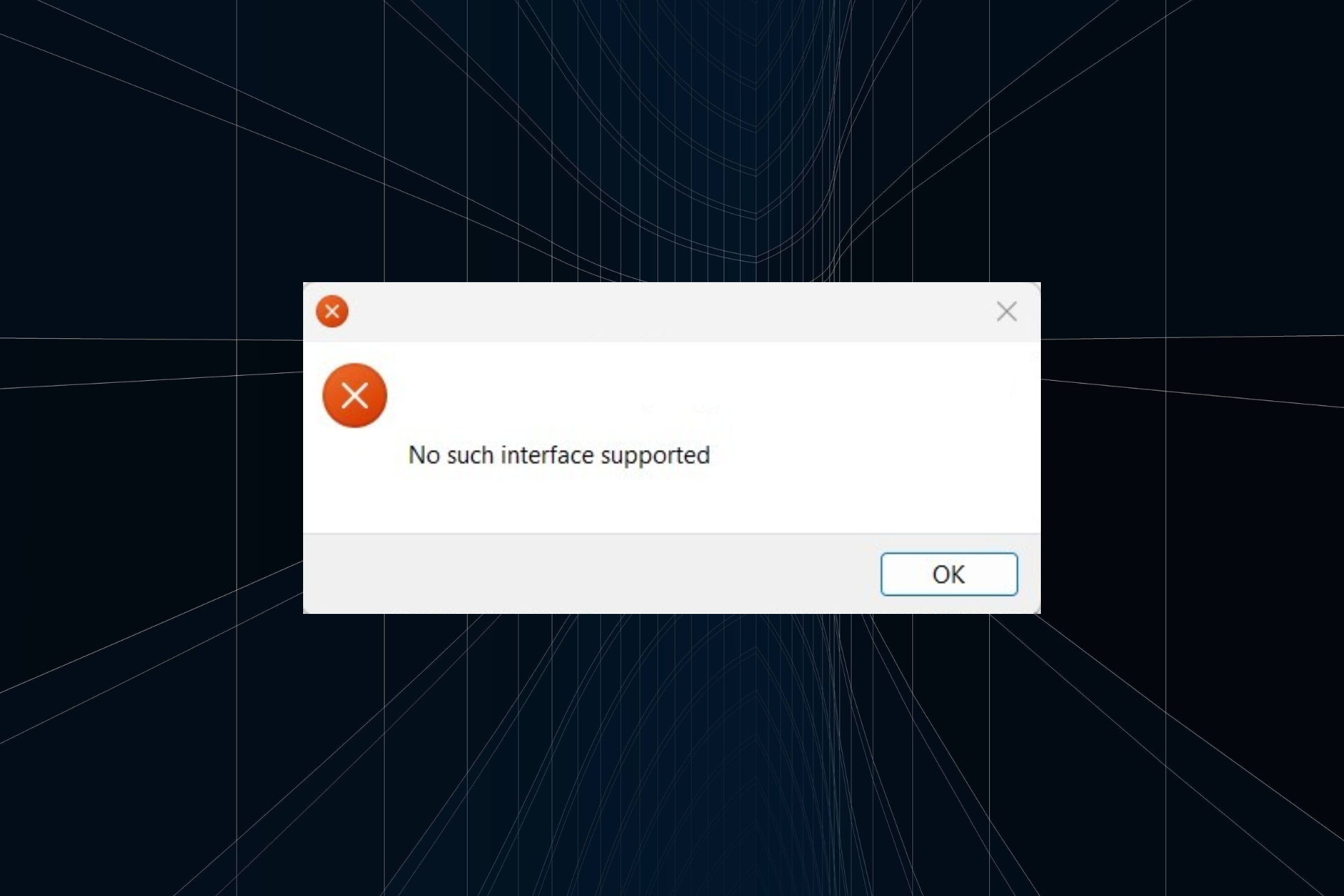 reparar No existe tal error de interfaz compatible en Windows