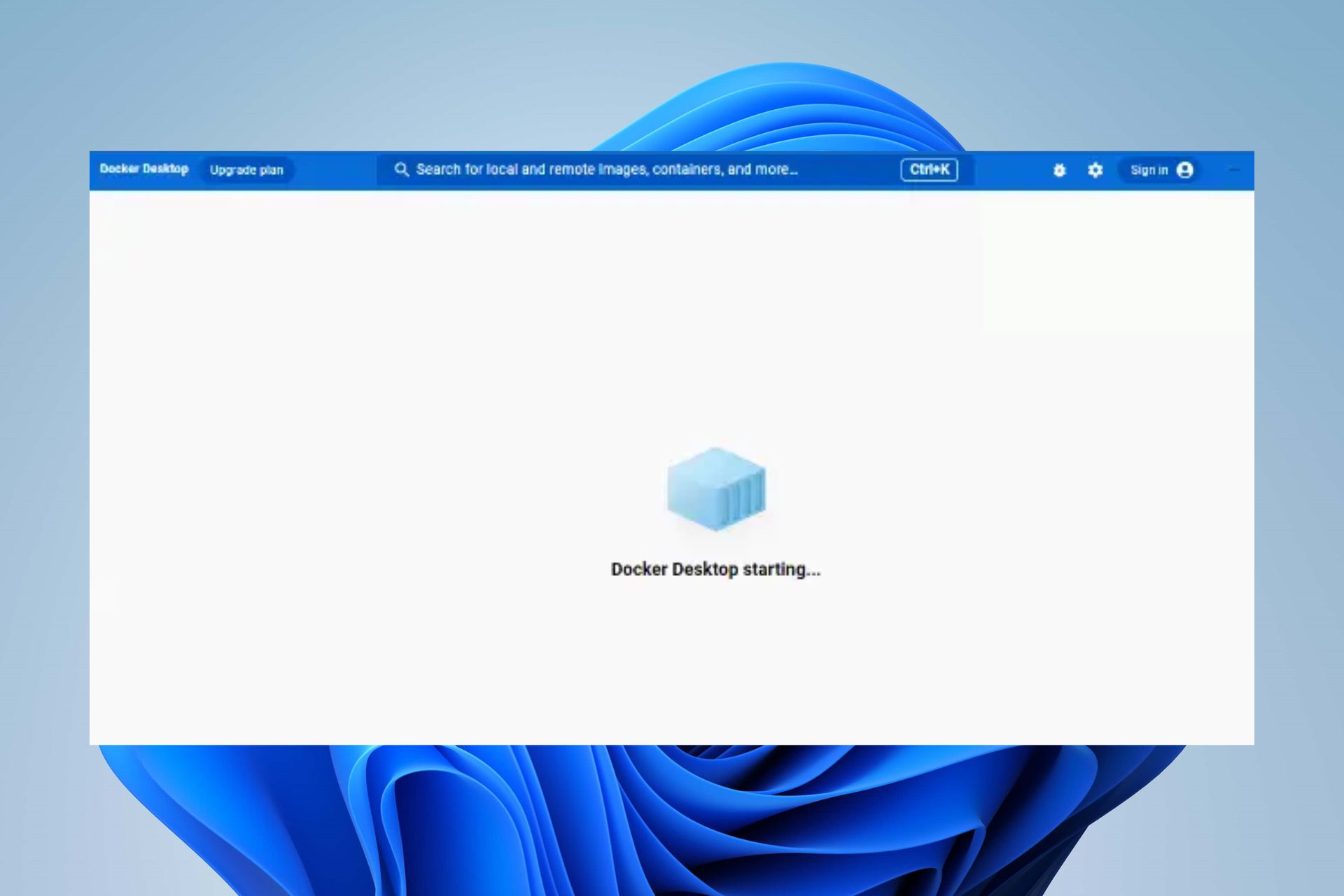 Docker Desktop inicia Windows 11 para siempre