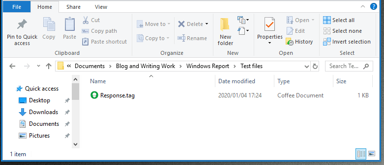 Use su explorador de archivos para abrir su archivo TAG.
