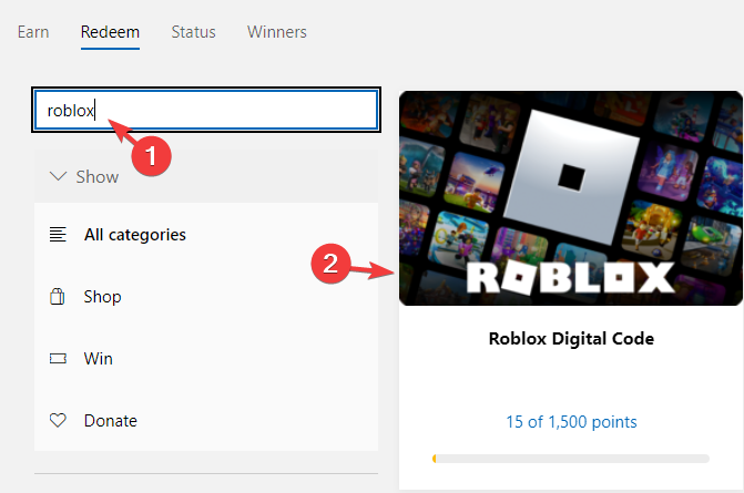 Căutați roblox și faceți clic pe codul digital roblox