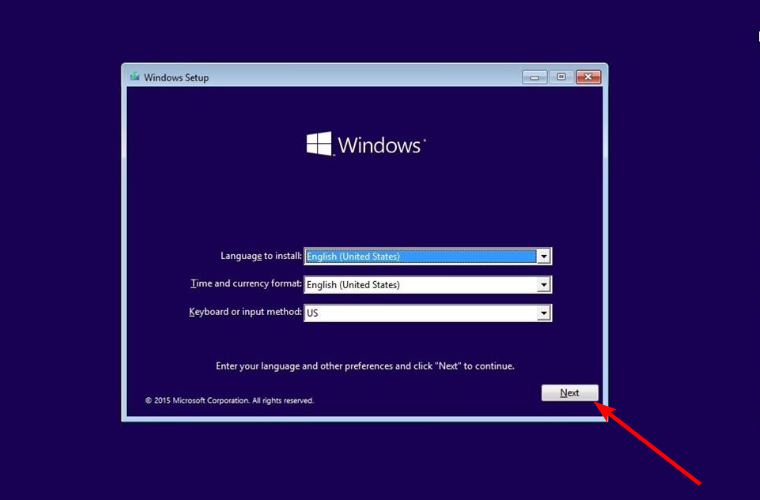 siguiente idioma atascado en el bucle de reparación automática de Windows 10