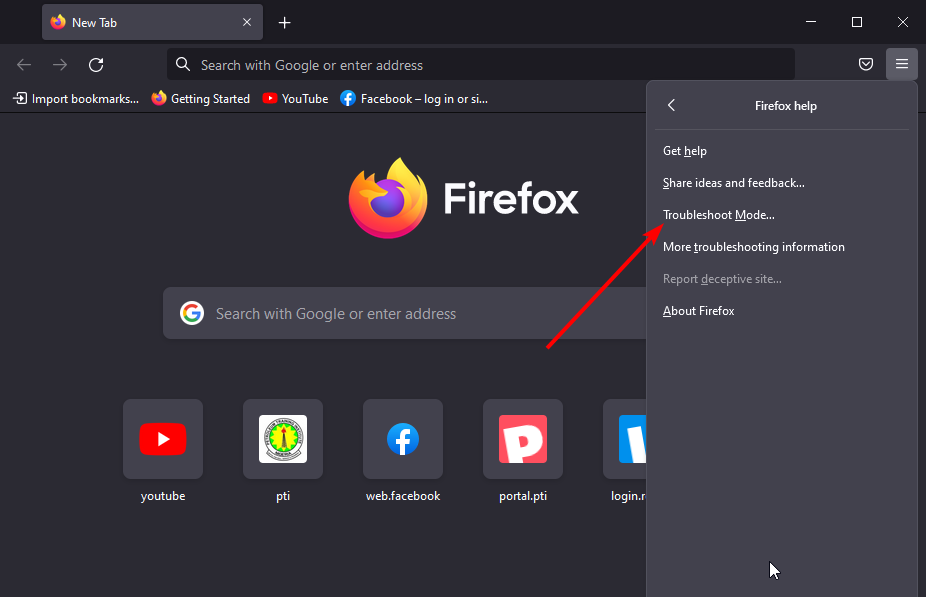 reiniciar Firefox