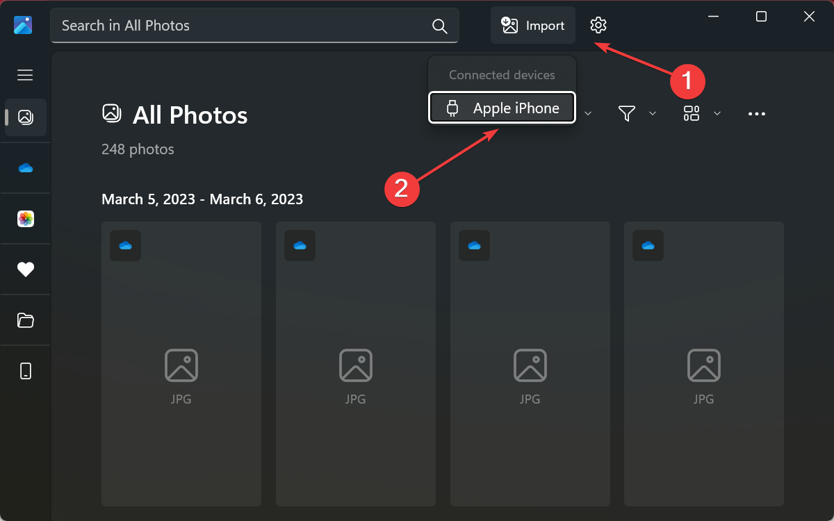La aplicación Photo Fix no puede acceder a las fotos del iPhone desde la computadora