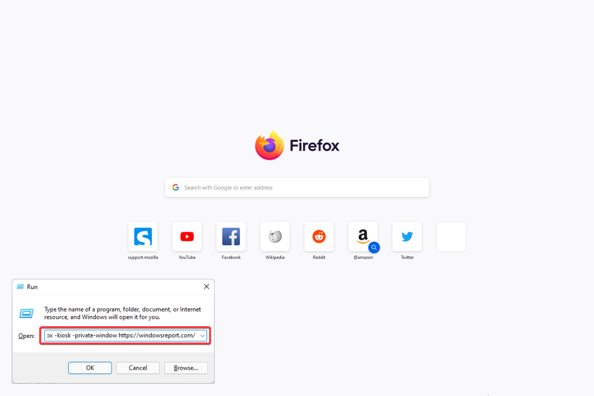 Modo quiosco de Firefox