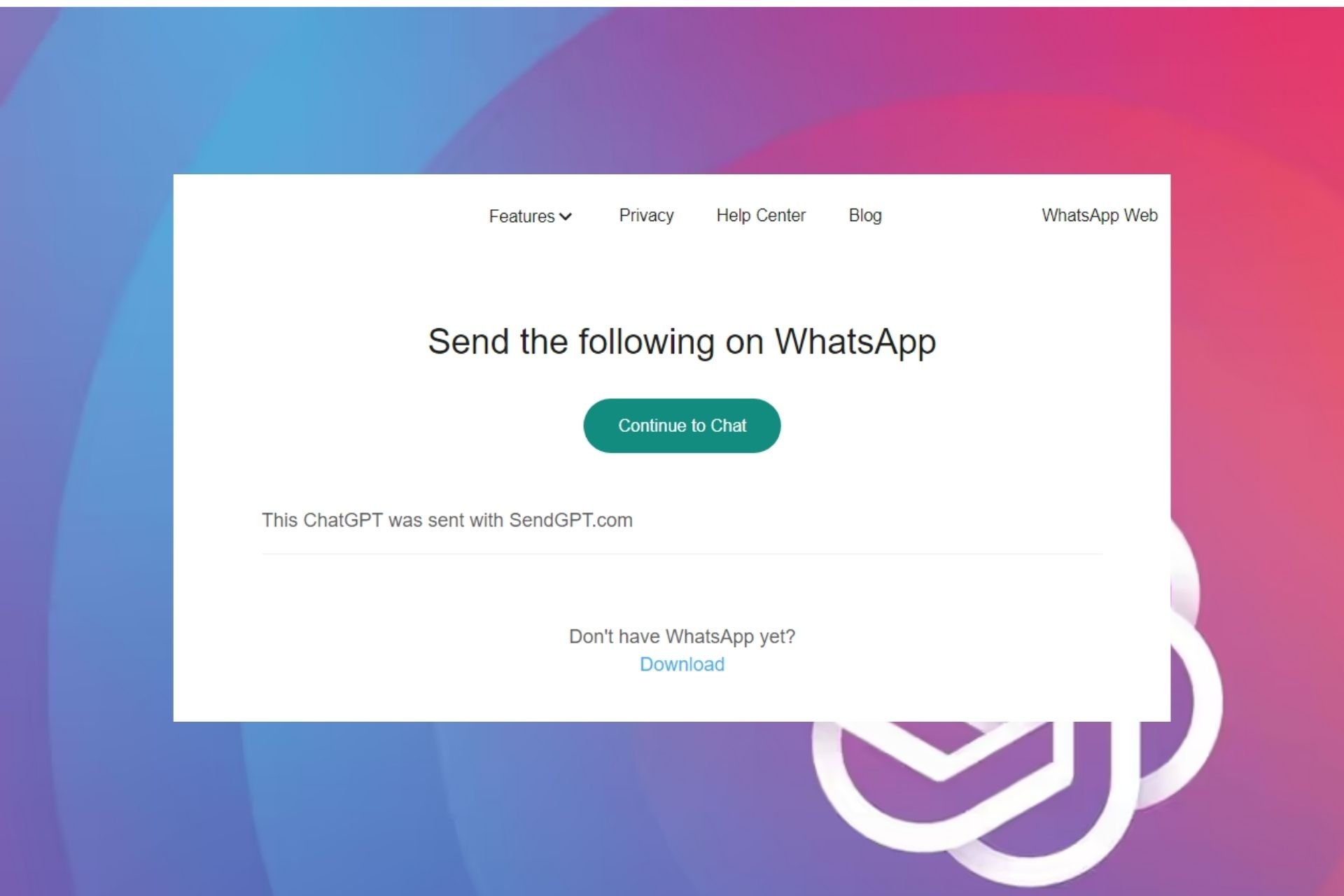 usar chatGPT en WhatsApp